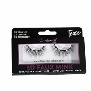 The Crème Shop 3D Faux Mink Lashes “Tease” | Vegan Cruelty-Free NEW in box